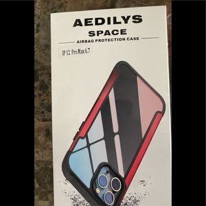 🆕 Aedilys Space IPhone 12 Pro Max 6.7, Color Black and dark Green trim, clear.